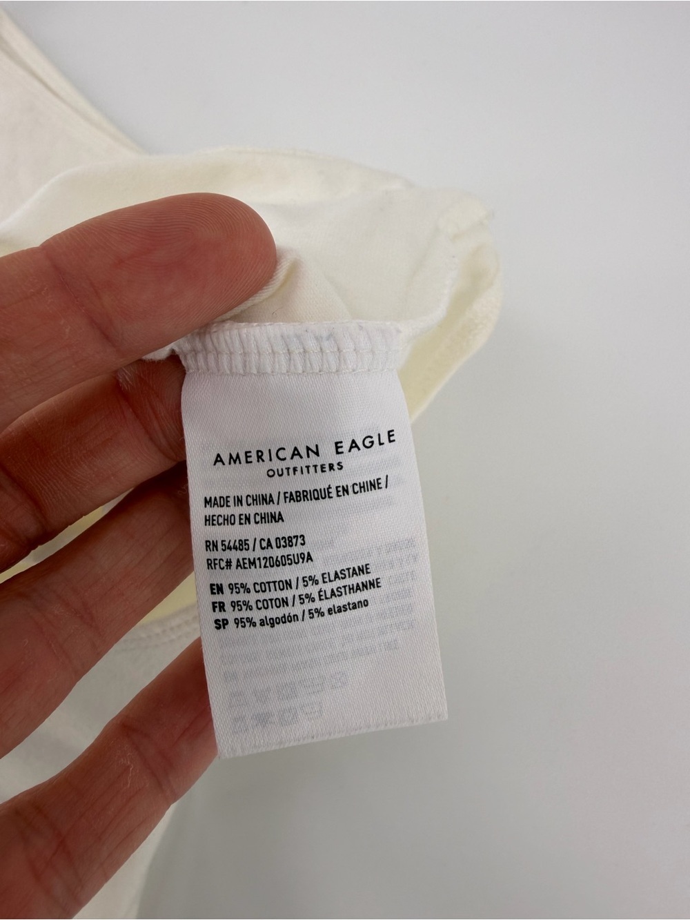 American Eagle White Sleeveless Cotton Bodysuit Size Small Basic Layering - Picture 5 of 6